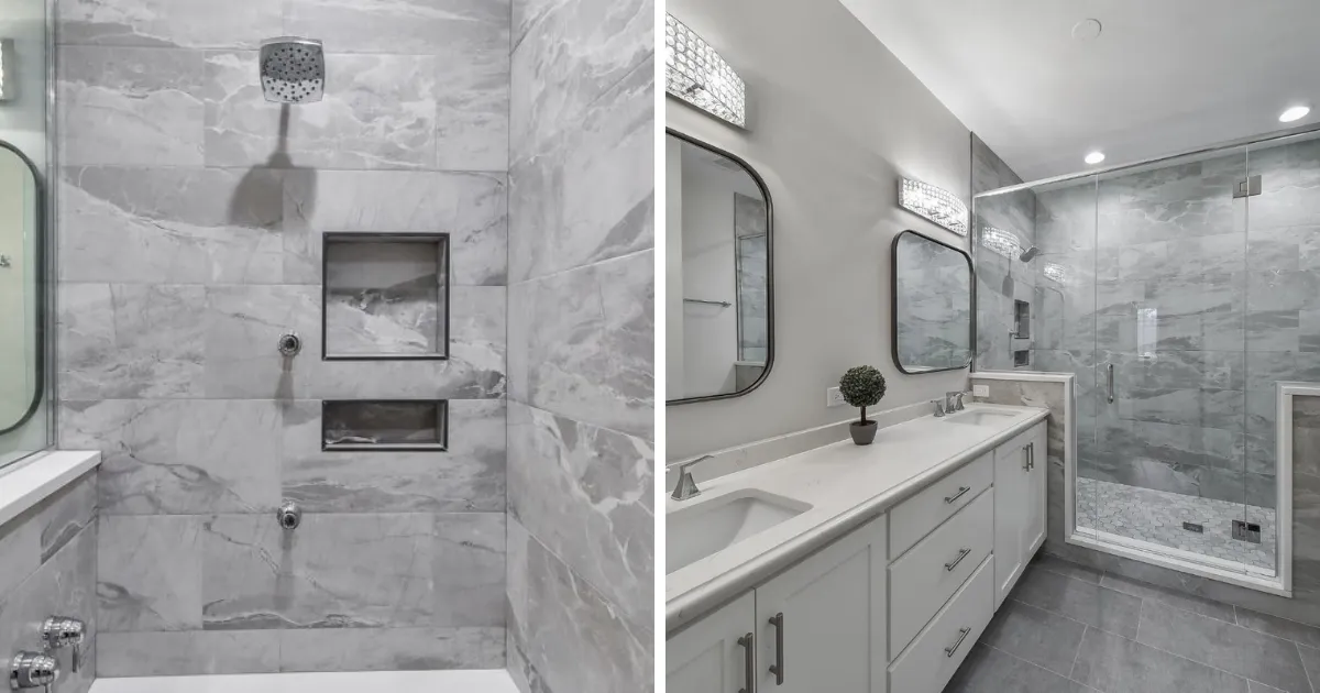 Marble and Movement Master and Powder Bath Remodel — photo 1