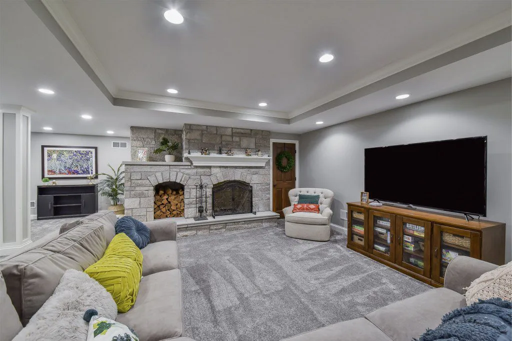 Textured Accented Basement Remodel — photo 4