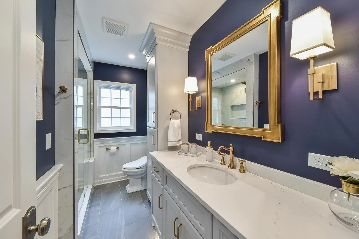 Retro Glam Hall Bath Remodel — photo 1