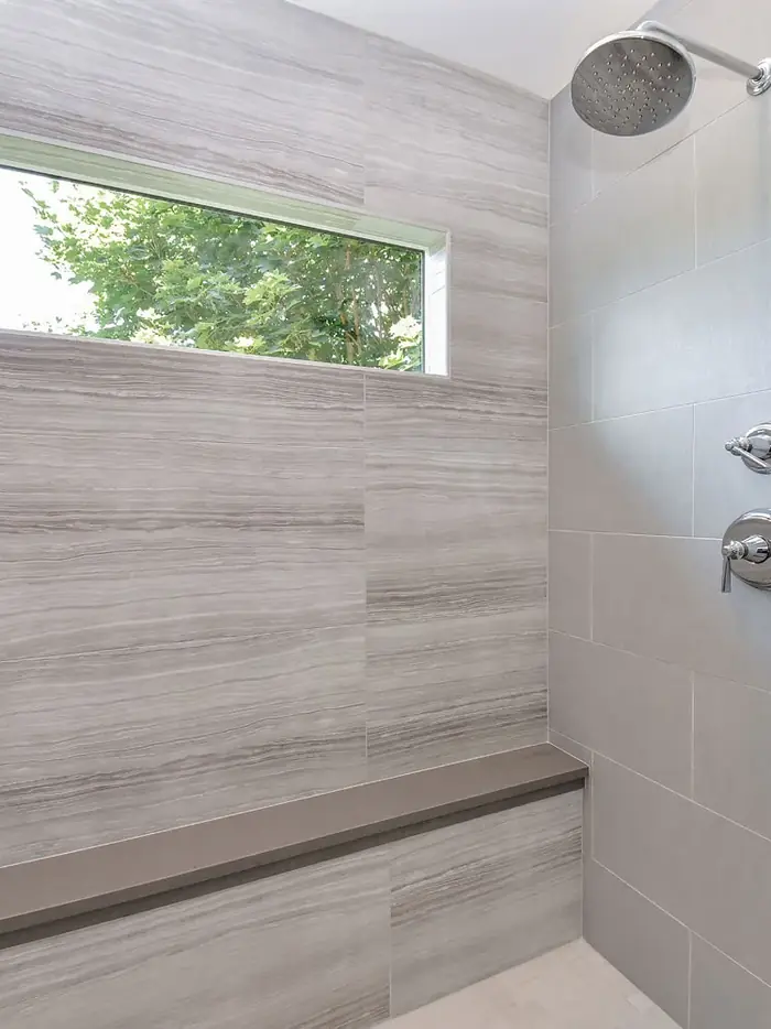 Beautifully Sunkissed Mater Bath Remodel — completed bathroom remodel by Bulldog Remodel Group