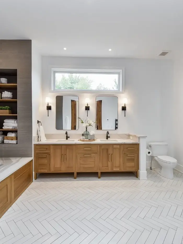 Rustic Chic Master Bath Remodel — completed master bathroom remodel by Bulldog Remodel Group
